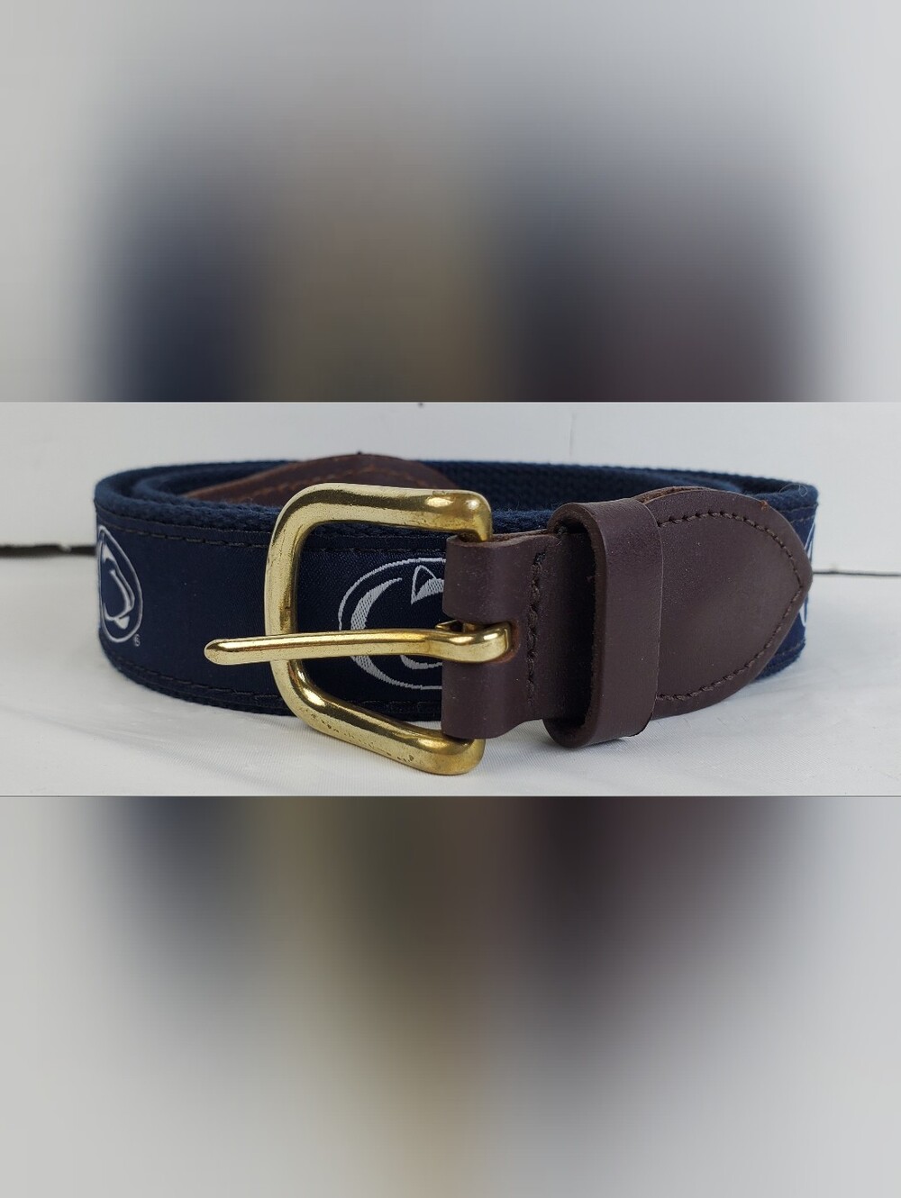 Jardine NCAA Penn State Nittany Lions Golf Ribbon Belt Brass - Size 42 - EUC